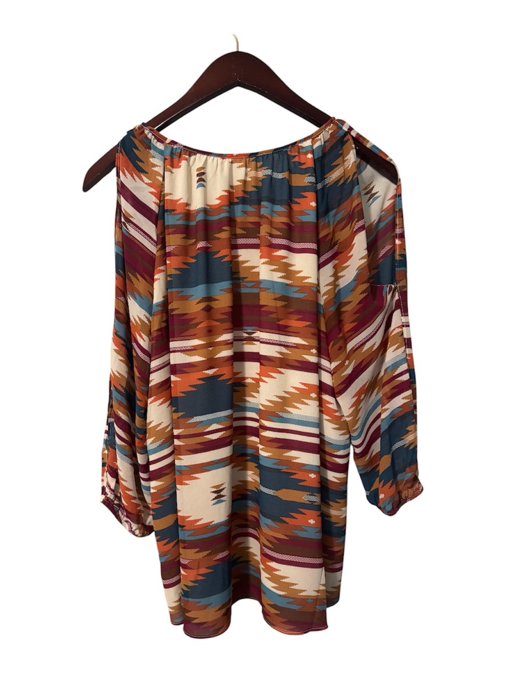 NWT Cato Southwestern Aztec Print Chiffon Blouse XL - Picture 2 of 5
